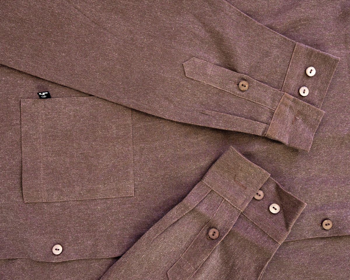 Camisa Ladrillo Quemado Corte Holgado Manga Larga