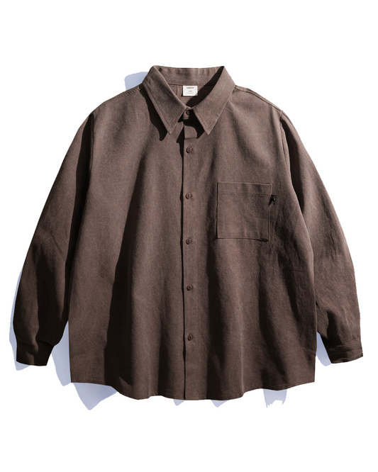 Camisa Ladrillo Quemado Corte Holgado Manga Larga