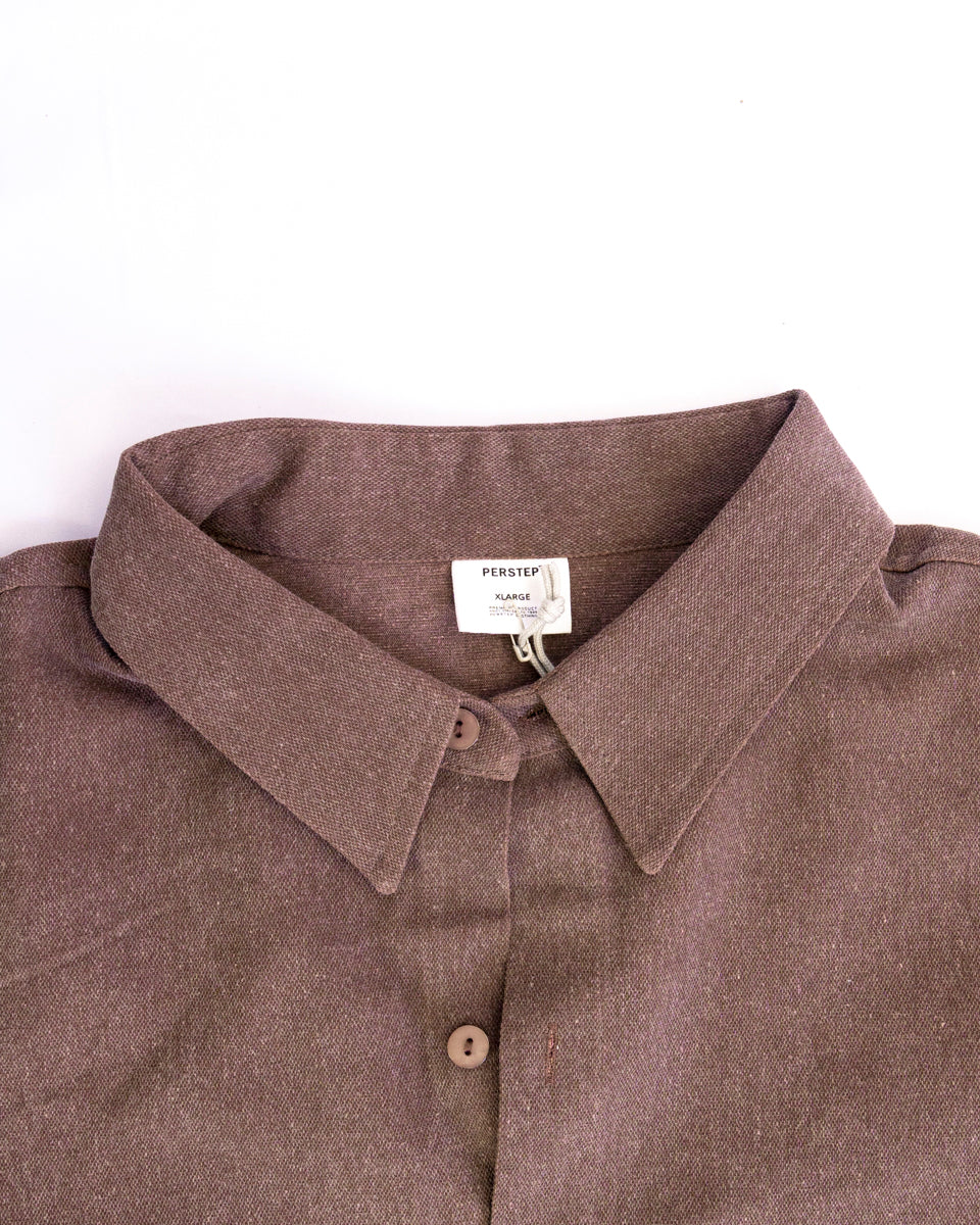 Camisa Ladrillo Quemado Corte Holgado Manga Larga