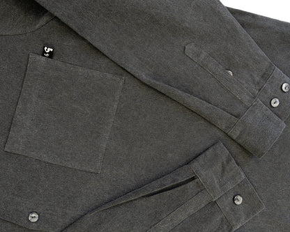 Camisa Gris Rata Corte Holgado Manga Larga