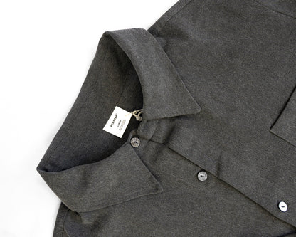 Camisa Gris Rata Corte Holgado Manga Larga