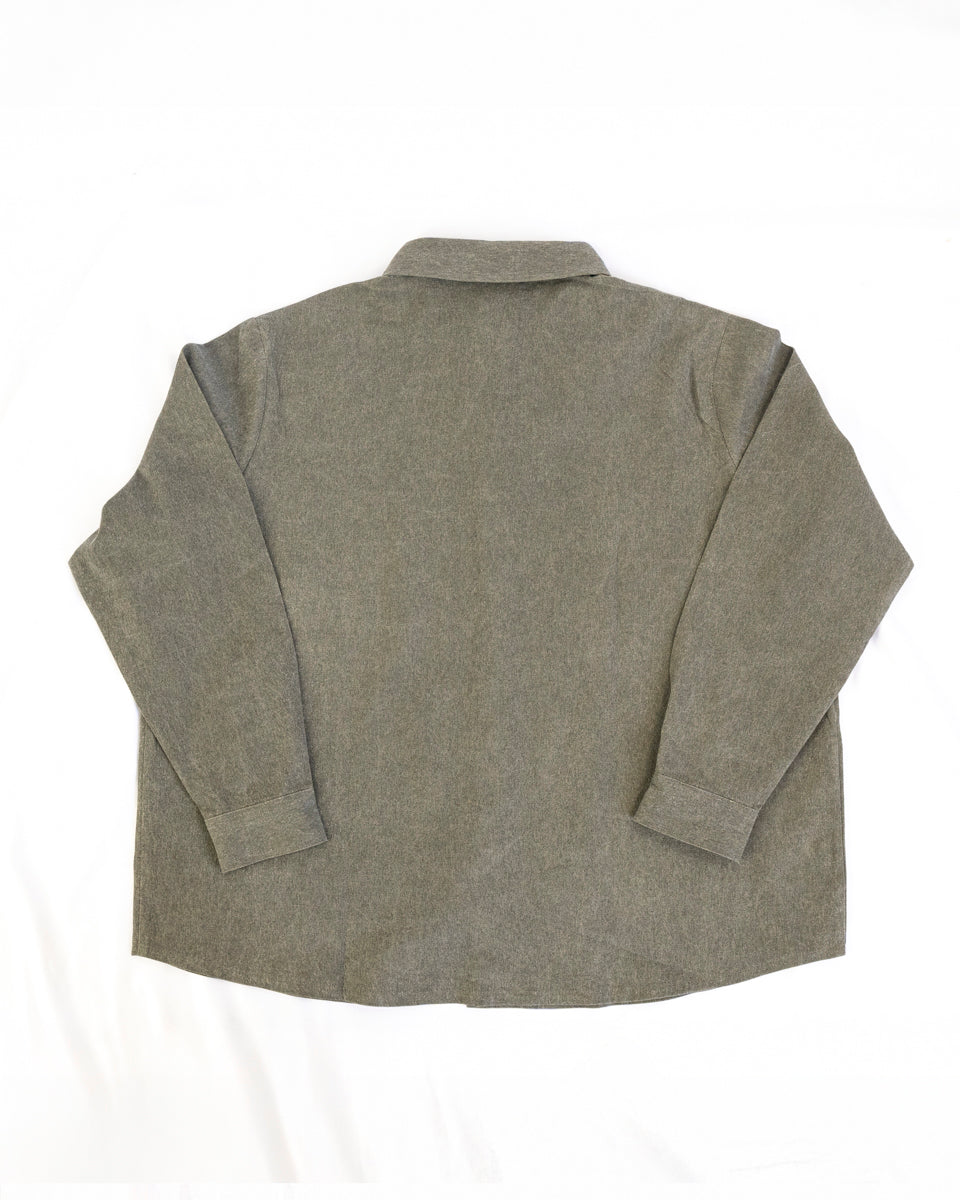 Camisa Verde Caqui Corte Holgado Manga Larga